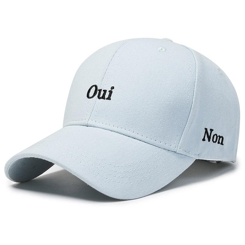 

Oui Letters Embroidery Non Duck Cap Girl Spring Autumn Outdoor Running Sports світло-синій колір