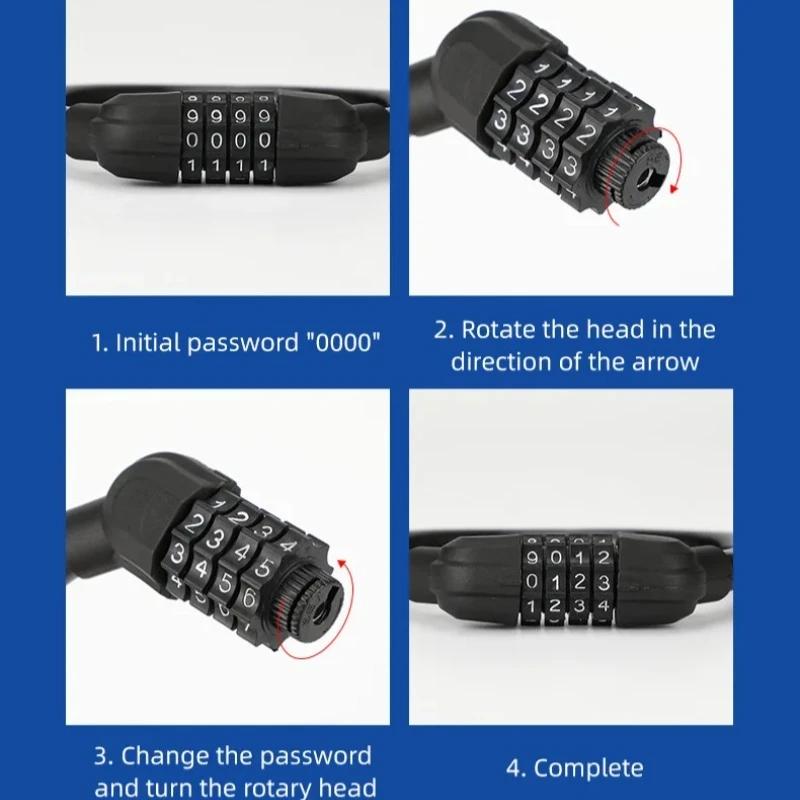 Secure Combination Bike Lock, Durable & Lightweight Keyless Code Lock for Bicycle Security