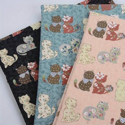 1pc Cat Printed Linen Fabric Perfect for Sofa Able Cloth  Curtain  Bag Cushion and Furniture Cover