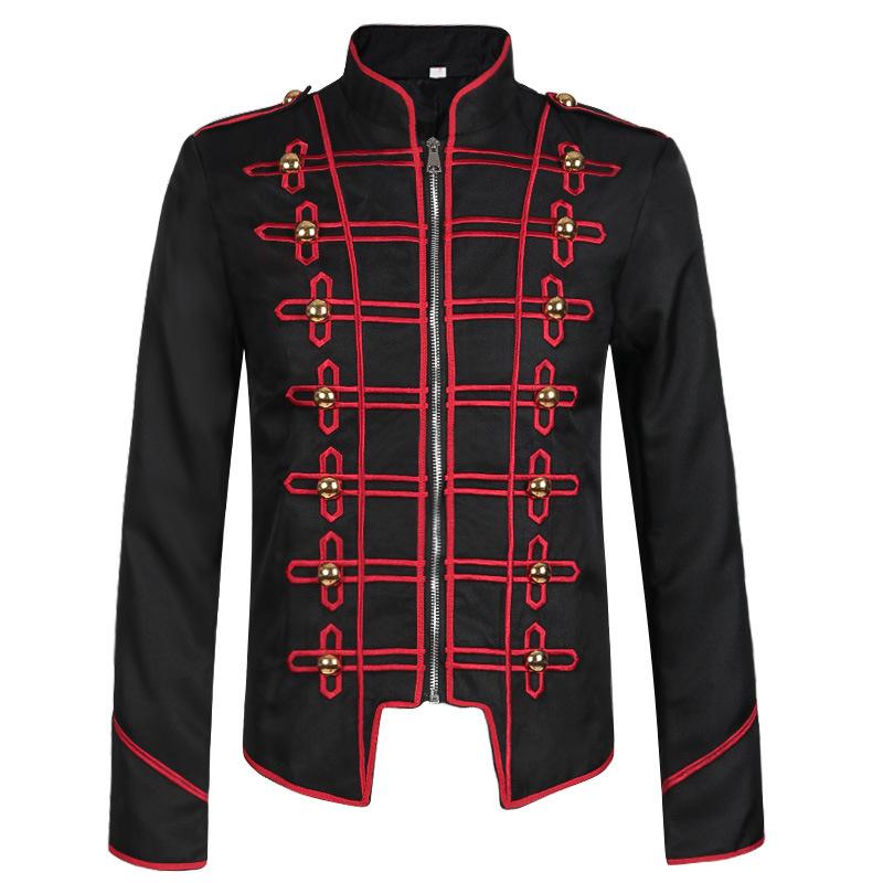 2026 Medieval vintage menswear, Halloween steampunk drummer, gothic jacket performance costume