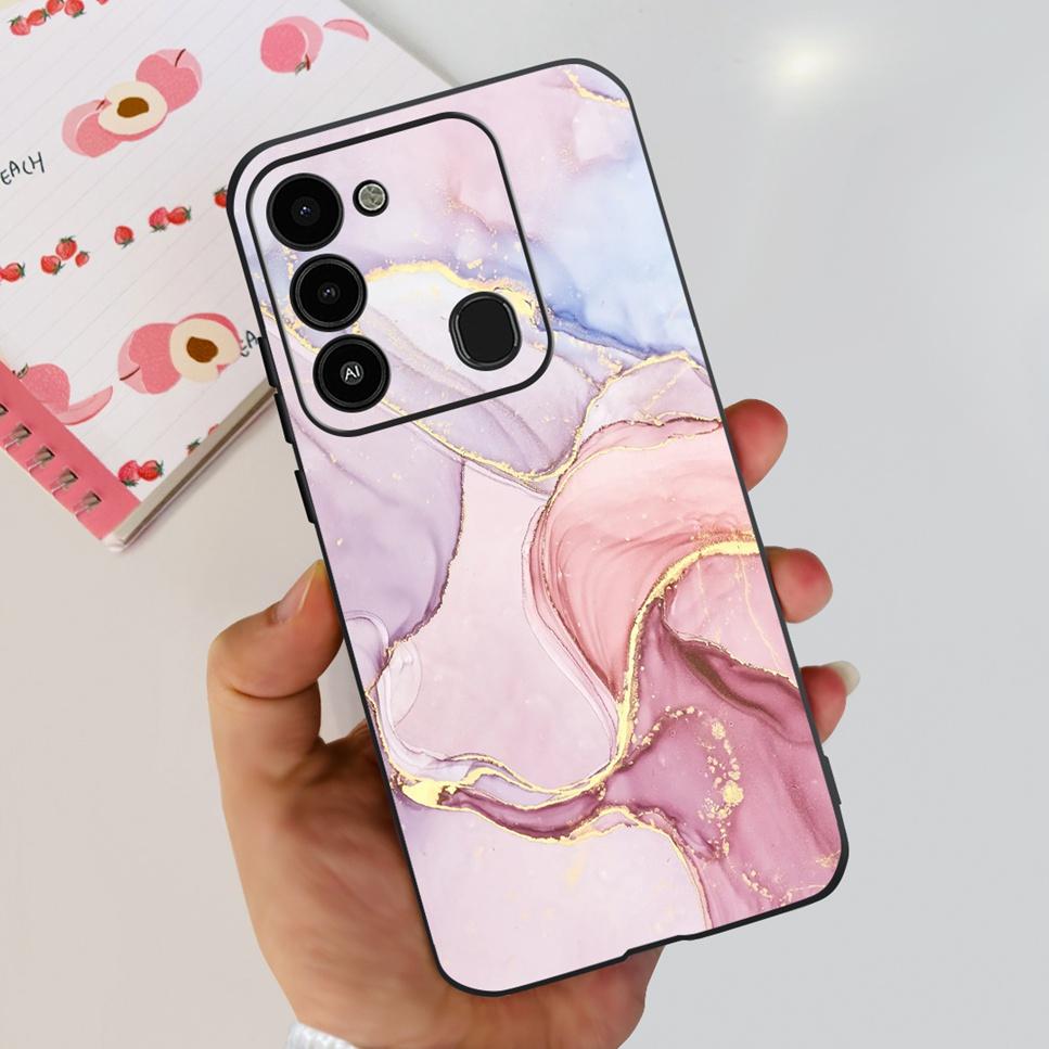 For Tecno Spark GO 2022 Case KG5 Soft Silicone Cute Cat Phone Cover For Tecno SparkGO 2022 6.52" Luxury Love Flower Cases Funda