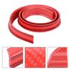 1.5mCelsius4.9ft Carbon   Soft Rubber Car Rear Roof   Spoiler Wing Lip Sticker Red