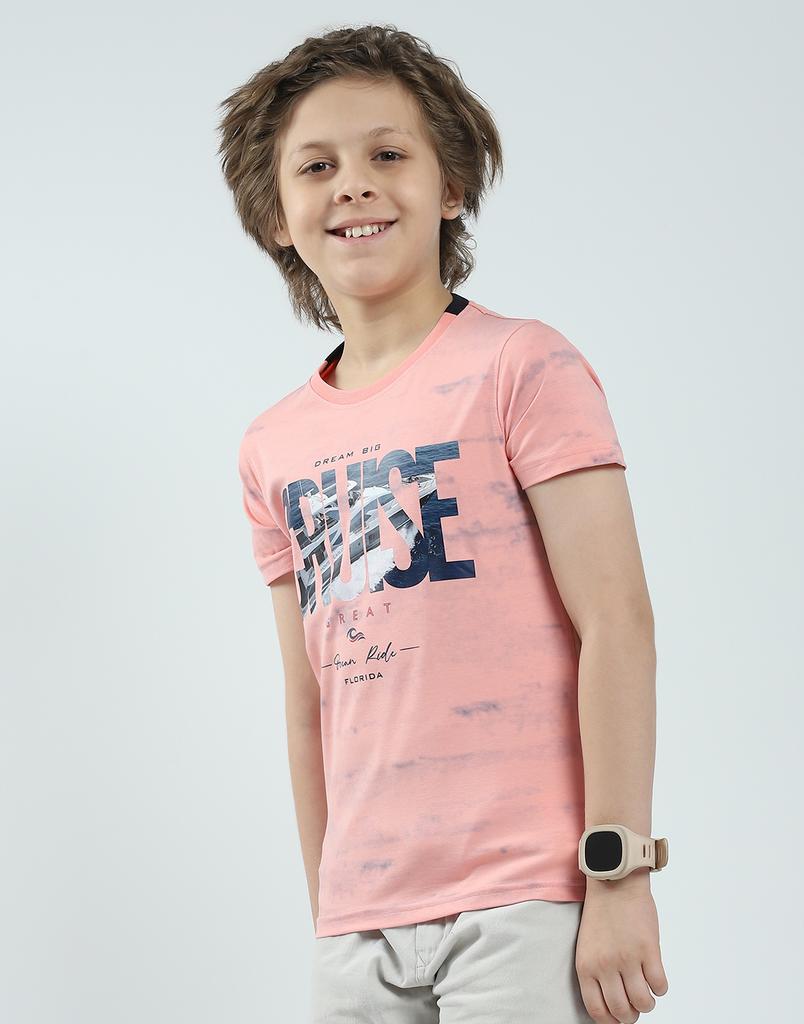 MONTE CARLO Boy's Regular Fit Printed Half Sleeve T-Shirt