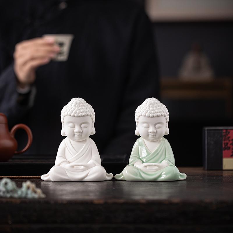 Zen Keramik Tathagata Buddha kleine Dekoration kreativer schöner Tee Buddha Teehaus Ornament Auto Haus Büro FENG SHUI Dekoration