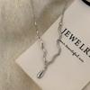 Silver Water Drop Wave Necklace Light Luxury Niche Sweet Cool Wind Women Light Luxury High-end New Collarbone Chain