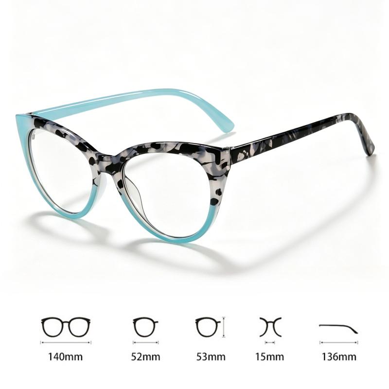 Women's INS Style Fashion Cat-Eye Presbyopia Glasses Two-tone Frames High-definition Trendy Reading Glasses Diopter 0 To +4.0