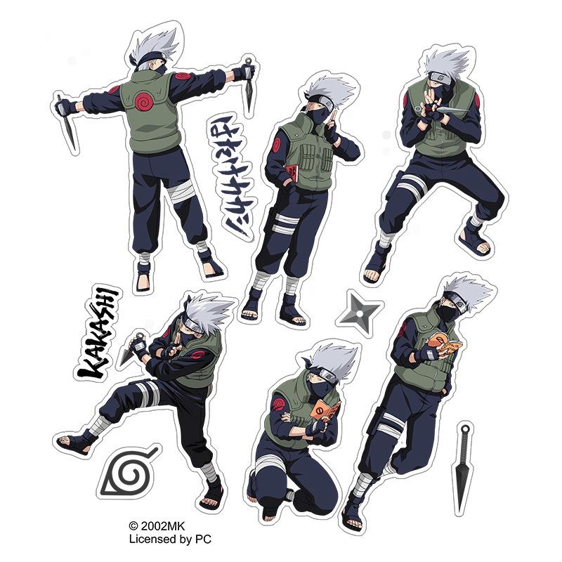 Naruto Akatsuki & Kakashi Waterproof Reusable Stickers - Genuine Merchandise