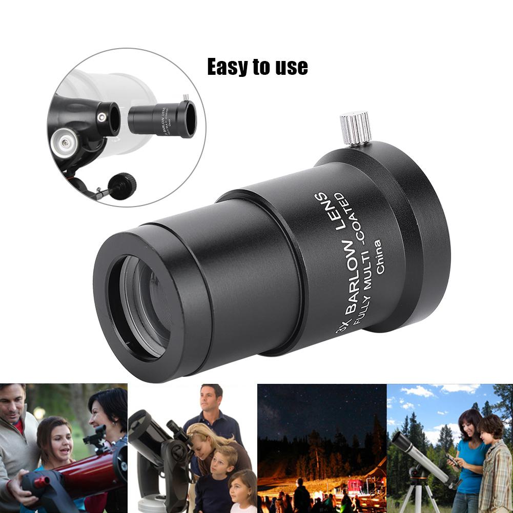 Astronomy Telescope Eyepiece 3X 1.25 Barlow Lens for Eyepiece Full coated