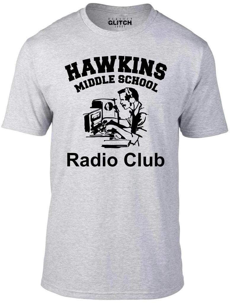 Hawkins Radio Club T Shirt - Funny t-shirt stranger sci fi retro 80s things tv