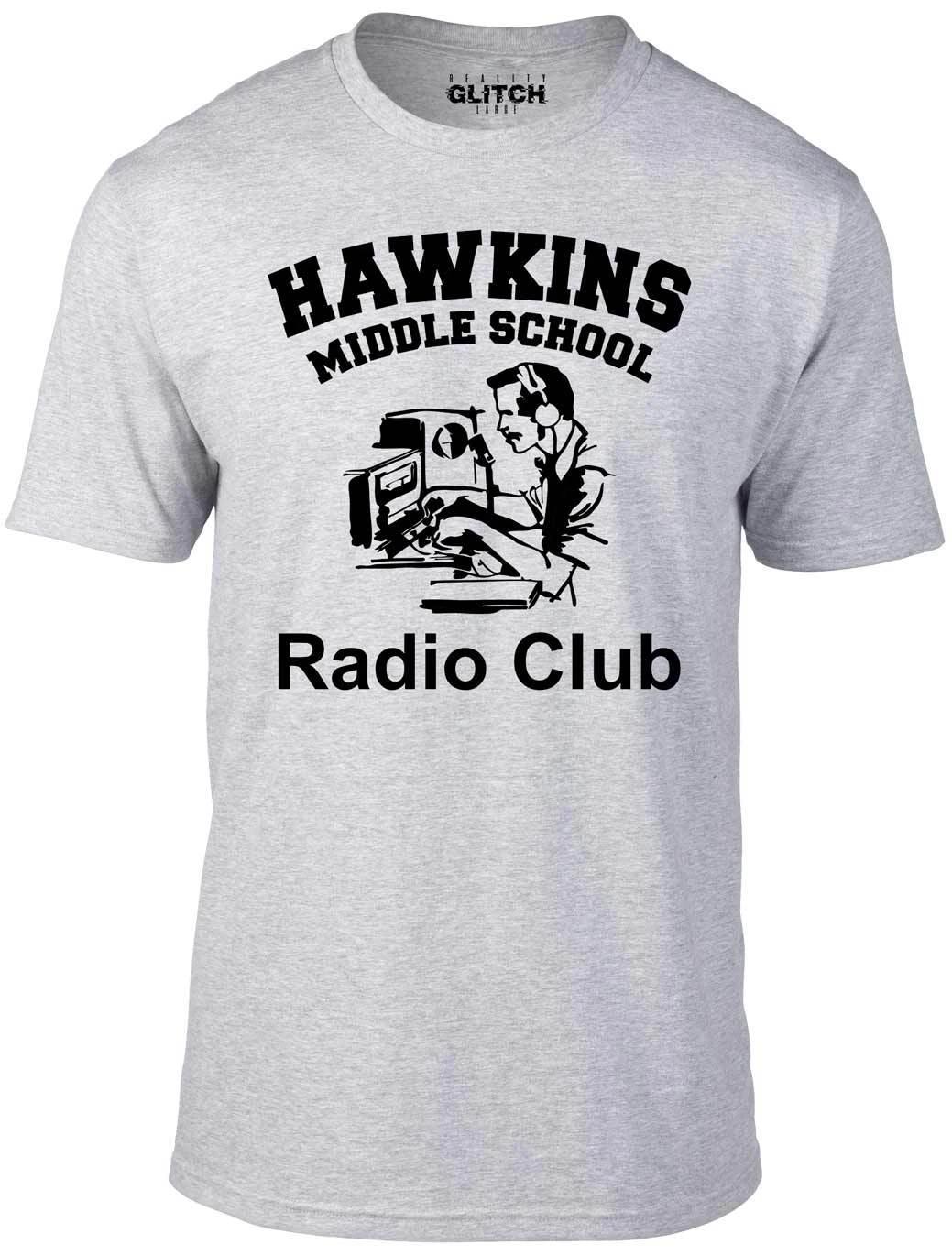 Hawkins Radio Club T Shirt - Funny t-shirt stranger sci fi retro 80s things tv 4XL
