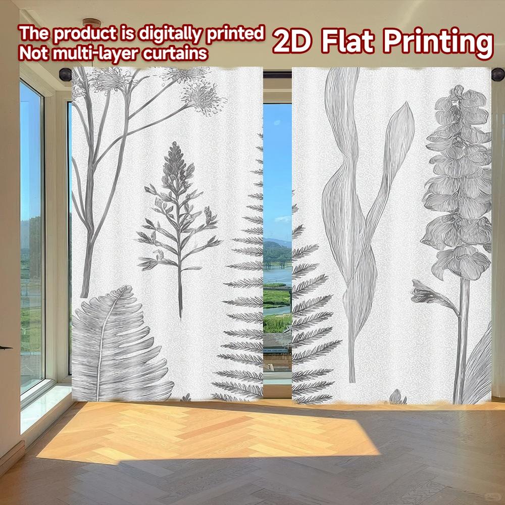

2D FLAT PRINTING 2pcs Curtains (Without Rod) Floral Spring Design(2) Modern Fashionable Curtainments during the Saint Patrick is 100*130 Rod Pocket 1pcs