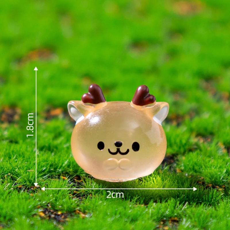 12/24/48pcs Luminous Mini Resin Animal Frog Tiger Figurine Glow in The Dark Miniature Figures Ornament Fairy Garden Accessories