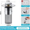 Stainless Steel Floor Drain Filter Washbasin Plug Anti Odor Pop-Up Bounce Core Basin Stopper Hair Catcher Shower Sink Strainer