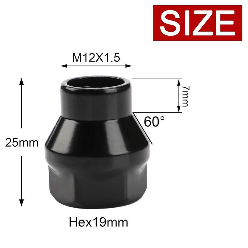 12x1.5 Extended (ET) Lug Nuts,24PCS M12x1.5 Black/Silver Open Ended Lug Nuts for Tacoma 4runner FJ Cruiser Aftermarket Wheels