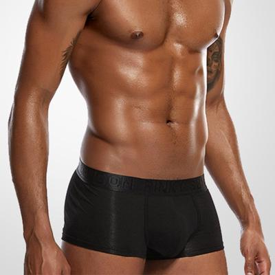 Men Boxer Briefs Mid-rise Wide Elastic Waistband Letter Print Solid Color Boxer Underwear U-Convex Design High