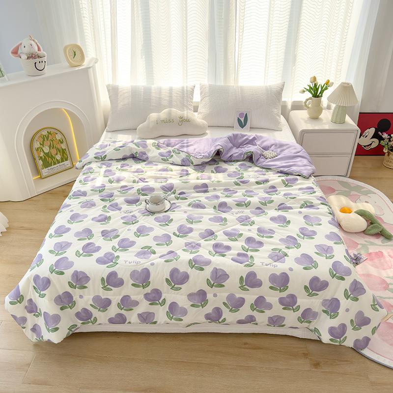 Class a Washed Double-Layer Yarn Soybean Fiber Children's Summer Cool Quilt Single Thin Quilt Double Air Conditioning Quilt