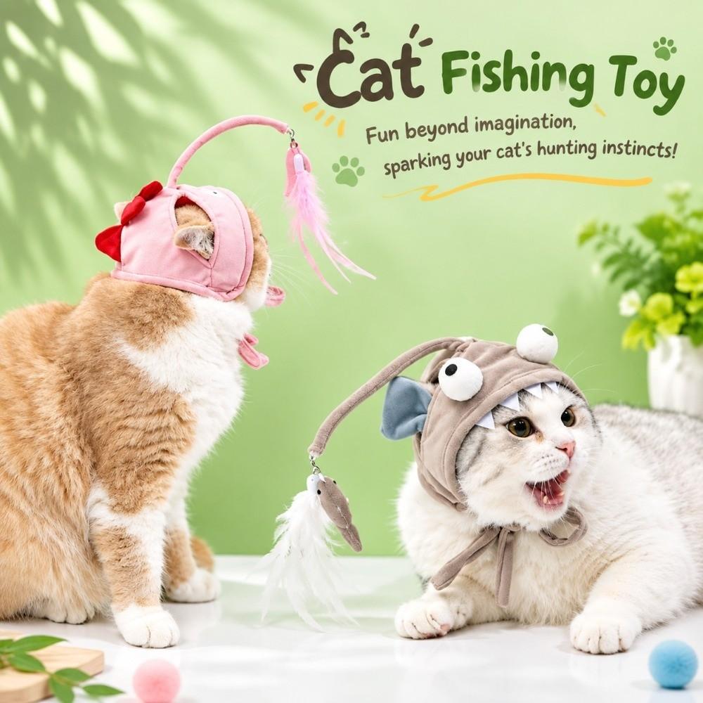 Soft Kitten Teaser Toy with Replaceable Pendant Interactive Cat Wand Cat Feather Toy for Kittens