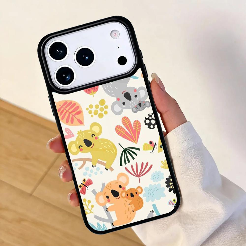 Cute Cartoon Koala Mobile Phone Case for IPhone 17 AIR 16pro Max 15 14 13 12 11 Bumper Cover