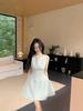 Sweet short skirt women's summer new waist and thin design sense solid color sleeveless vest temperament dress