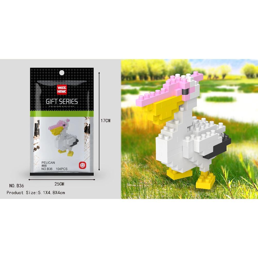 Mini Building Blocks 3D Animal Diamond Model Micro Bricks Dog Cat Bird Moose Wolf Panda Macaw Toys For Children Birthday Gifts
