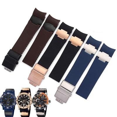 Silicone Watch Strap for Athens Observation Navigation 1183 Men's Women's Waterproof For Ulysse Nardin Rubber Watch Band 25mm