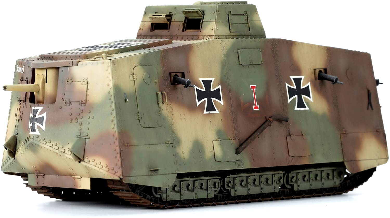 

GSI Creos Mon Модель немецкого армейского танка A7V типа Krupp с двигателем из смолы, ограниченный тираж, пластиковая модель, литье под давлением, цвет 1/35 MTS-017S