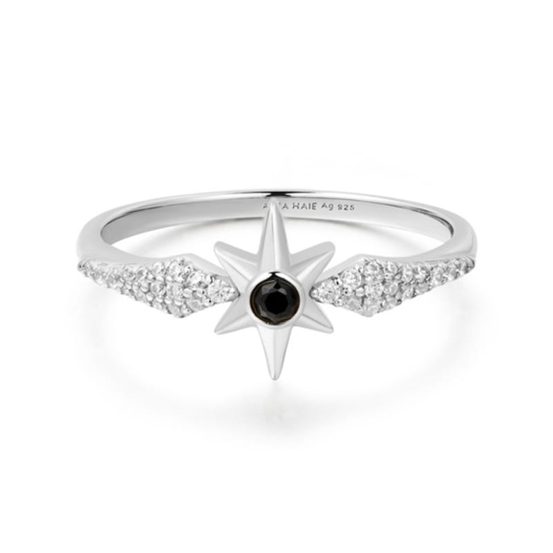 

ANIA HAIE Black Onyx Star 925 Silver Ring R061-02H No. 14