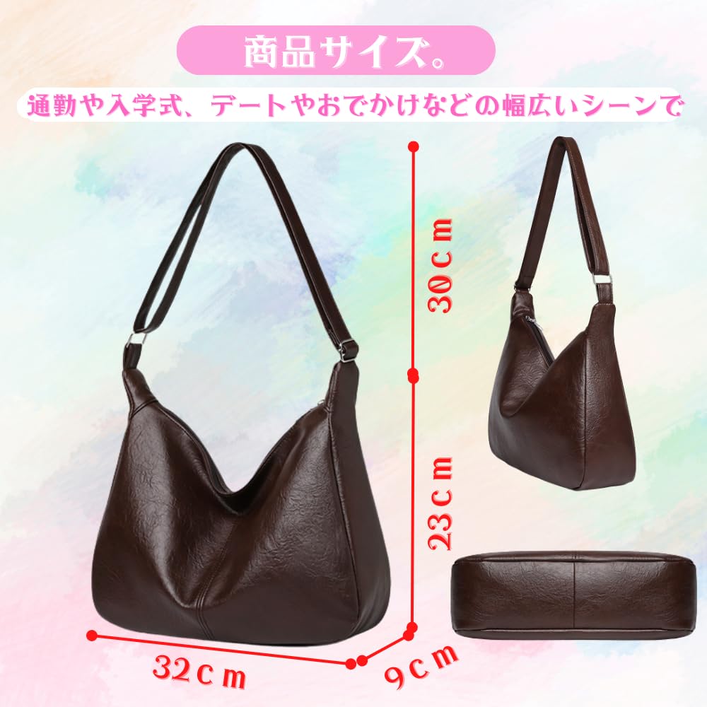 ORIJIRI Women's Small Shoulder Bag, Wallet, Cute Handbag, PU Leather, 3-Way Mini Shoulder Bag (Brown)