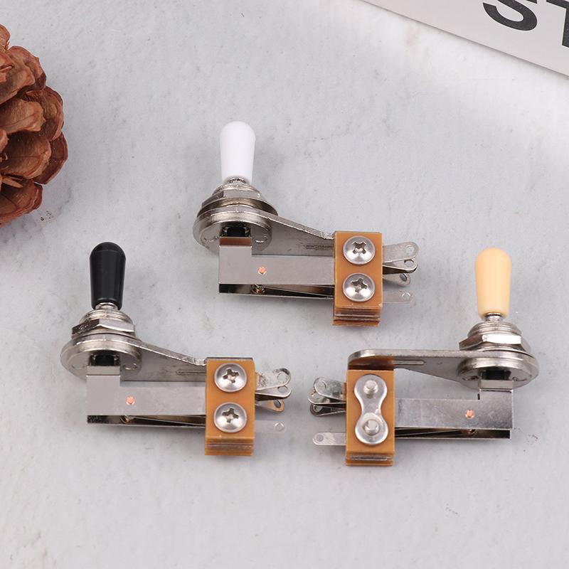 L-Type 3 Way Toggle Switch Right Angle L-Shaped Electric Guitar Pickup Selector Switch With Black/ Yellow/ White Plastic Cap