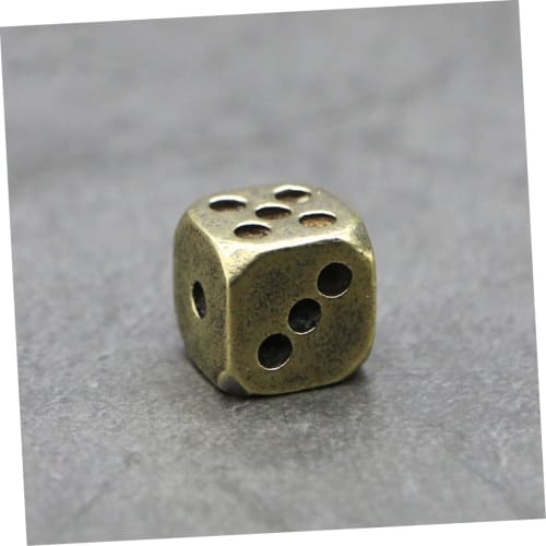 SAFIGLE Set of 6 Brass Dice, 11mm Rounded Corners, Vintage Finish, Gold, Durable and Rust-Resistant, Perfect for Party Games, Board Games, and Bar Dec
