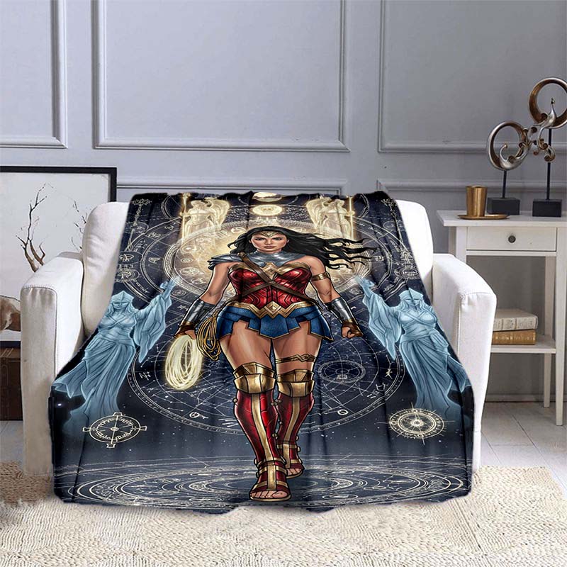 The New Wonder Woman Print Blanket Is a Warm and Comfortable Flannel Blanket, Suitable for Bedrooms, Sofas, Beds, Chairs, Picnic