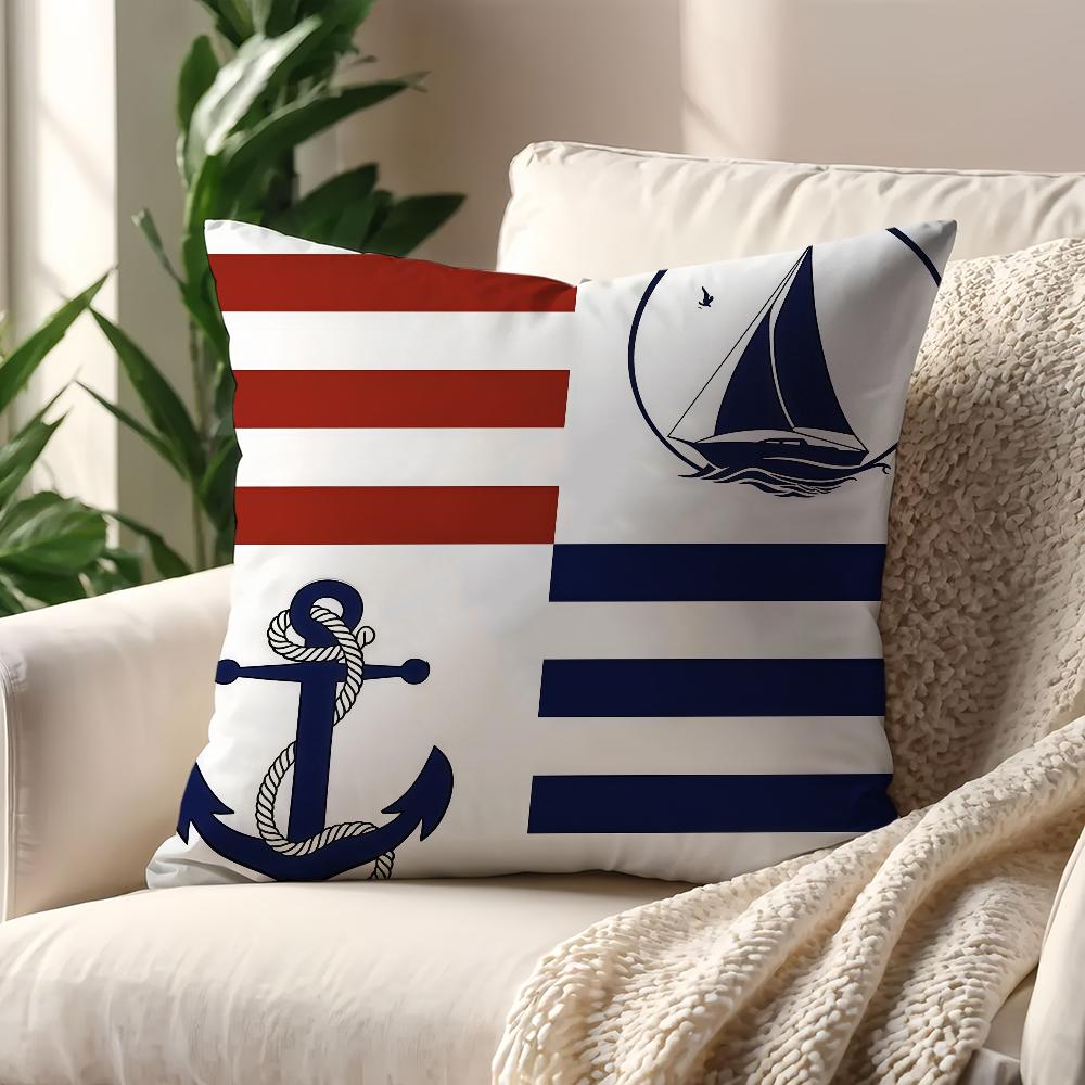 NNordic Dark Blue Nautical Collection cushion cover For Pillow Printing Sofa Decoration Home Car Room Office Nordic Simplicity