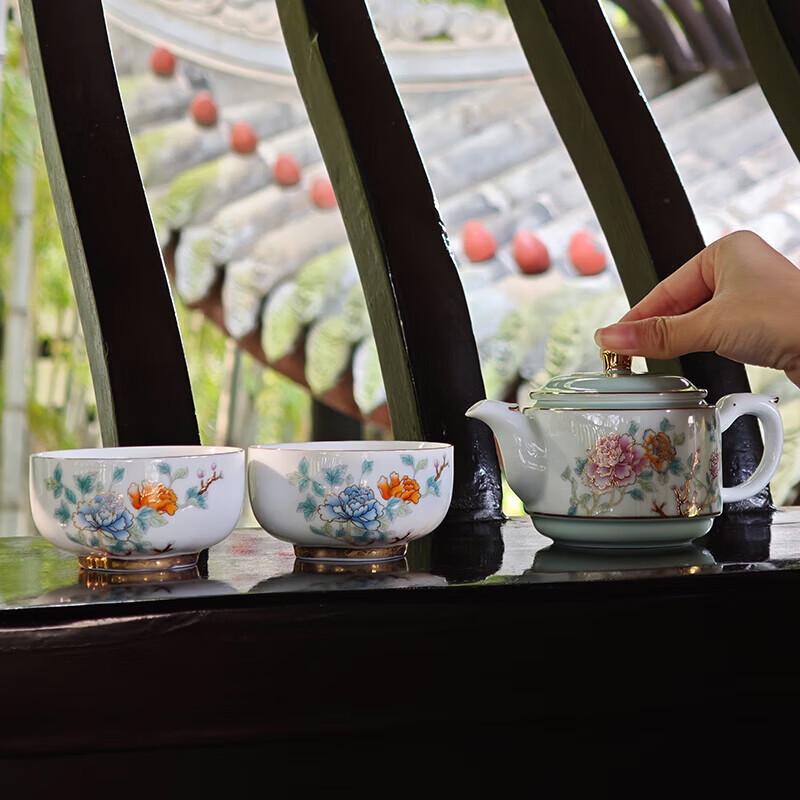 Silk Road Flower Language Purple Clay Tea Set