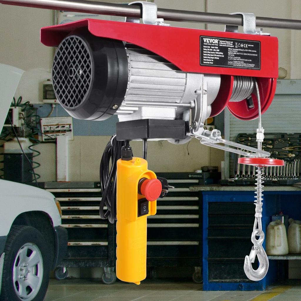 Electric Hoist Crane Winch 1760 lbs with 14 ft Wired Remote Control 230V