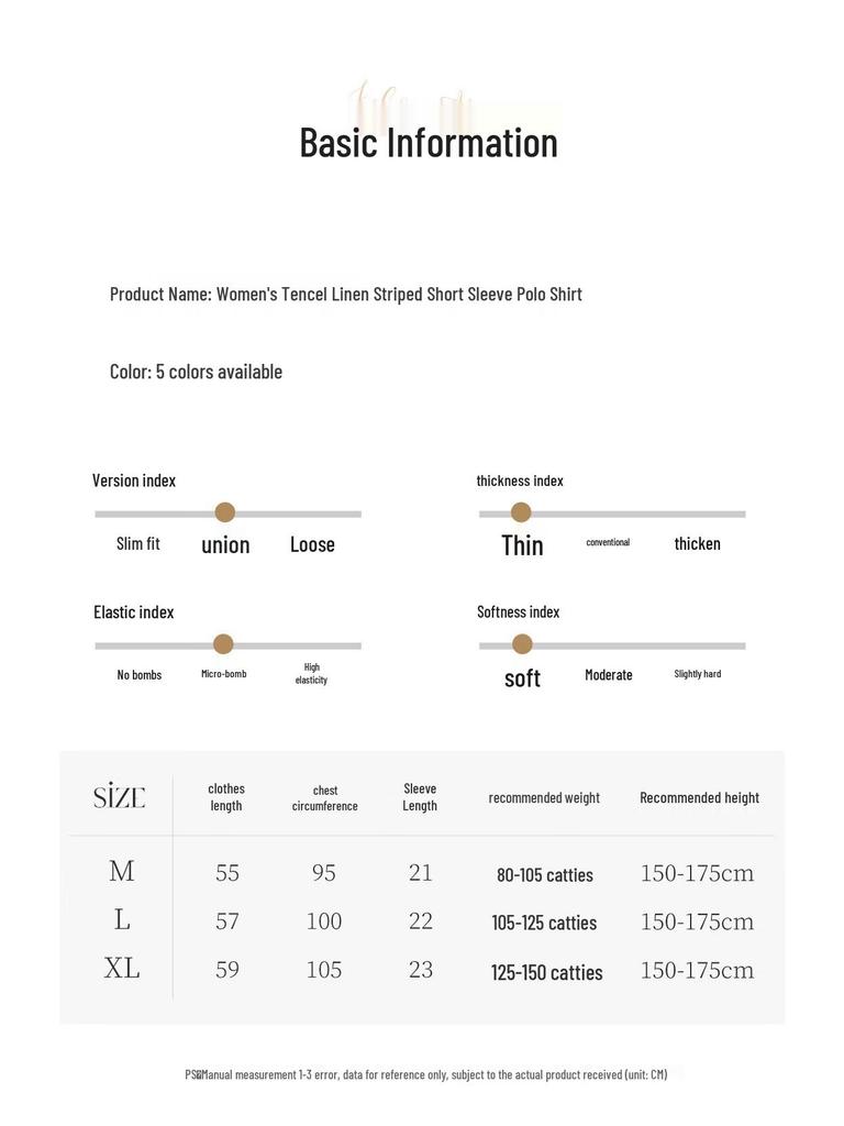 Zhenxu Women's Tencel Linen Polo Knit Top