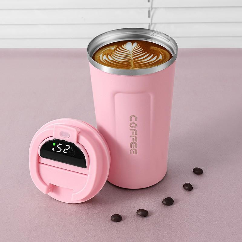 Smart Temperature Display Stainless Steel Travel Mug - Portable Insulated Coffee Cup