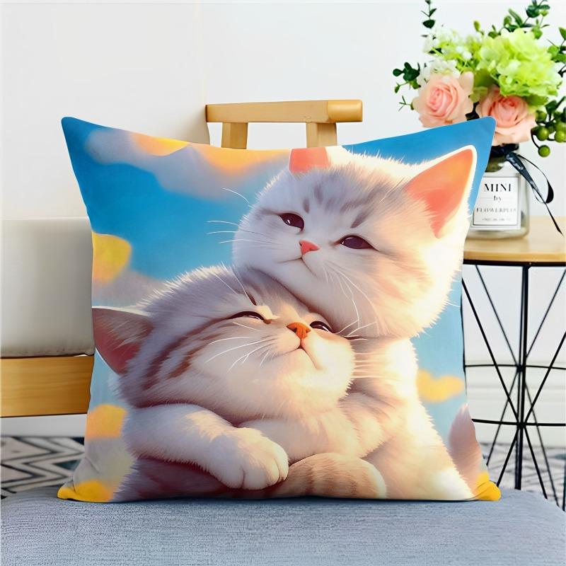 

Милий кіт мультфільм наволочка гуртожиток прикраси офіс вітальня домашня наволочка 45x45cm