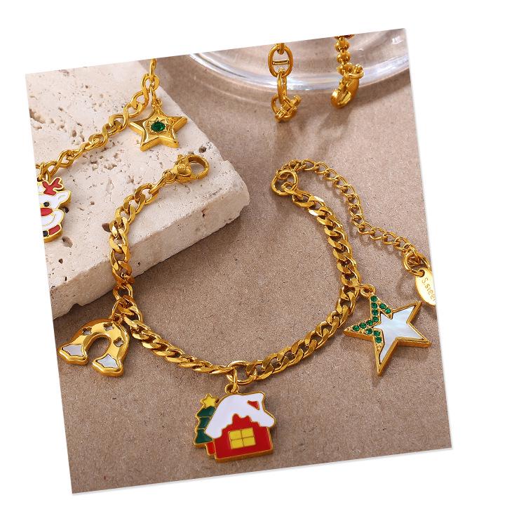 Elegant Star Christmas Cartoon Bracelet - Light Luxury Design
