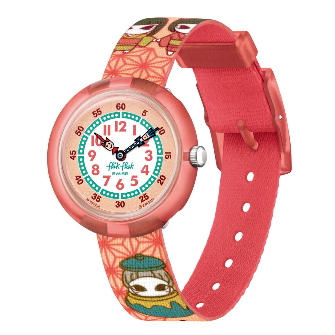 

Часы Swatch Flik Flak Story Time FBNP200 Оранжевые ZASHIKI-WARASHI для девочек оранжевый