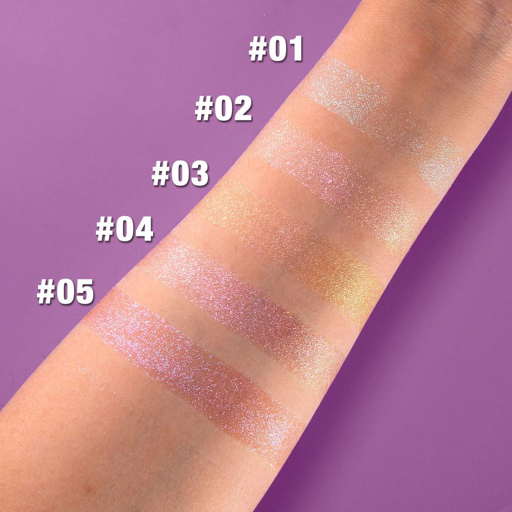 Chameleon Hexagonal Five-color Eyeshadow Diamond High Gloss Powder Natural Pearlescent Brightening Shimming Glitter for Face Eye Makeup Cosmetics