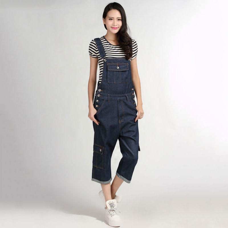 

Женские джинсовые комбинезоны, прямые брюки большого размера, синие джинсы, женские джинсовые шорты, больше размеров 48, 50 34 синий