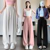 Women's High-Waist Summer Silk Wide-Leg Floor-Length Pants, Versatile & Slimming (Style 66248#)