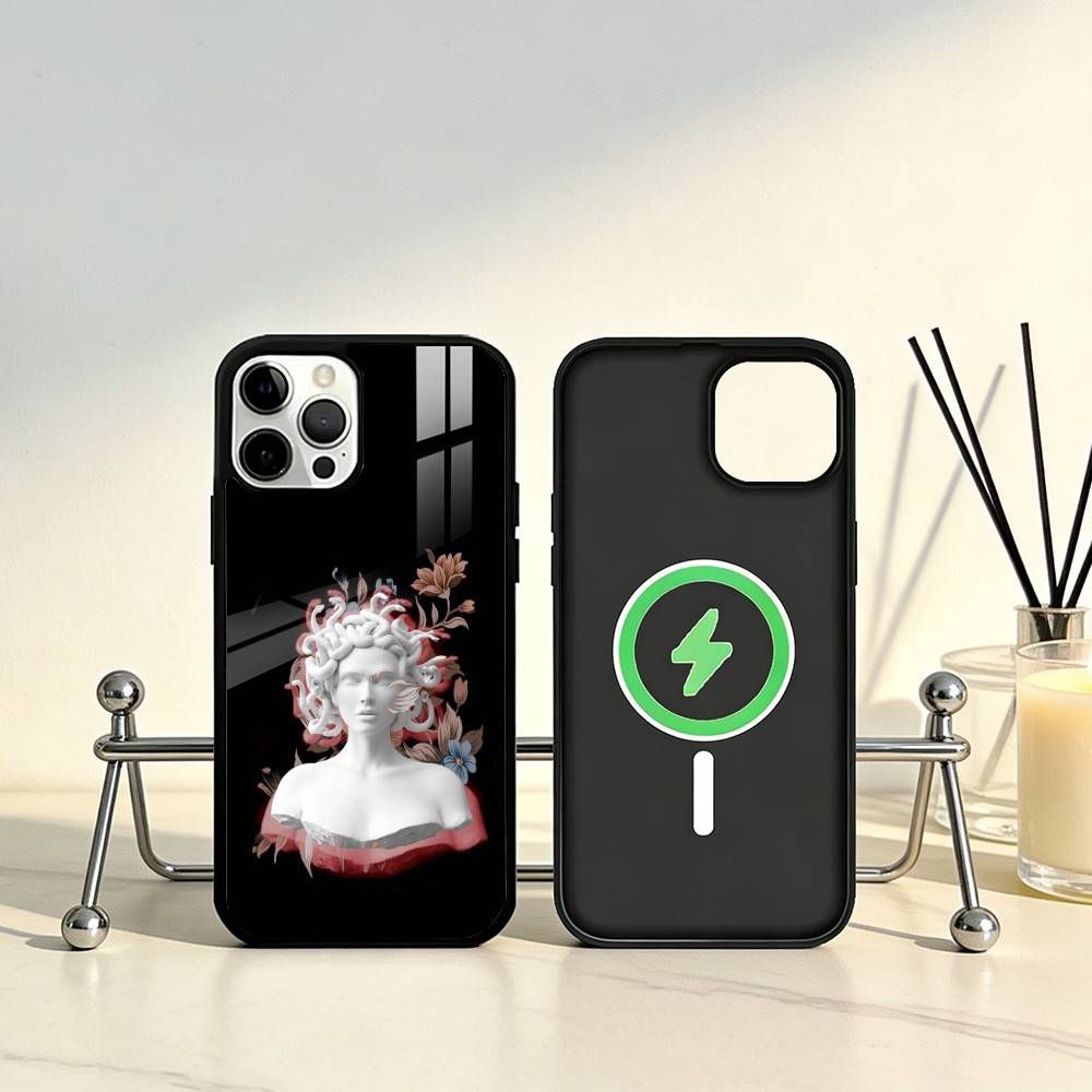 Medusa G-Greek Mythology Phone Case For iPhone17,16,15,14,13,12,11 Plus,Pro Max Magnetic For Magsafe Wireless Charging