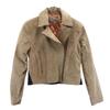 Filling: Pig Leather Leather Jacket F Beige Genuine Leather Women Used