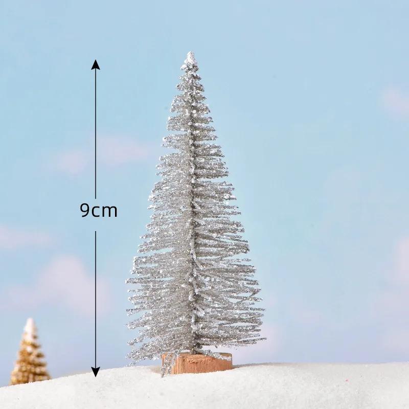 1 PC Artificial Christmas Tree Figurine Sisal Silk Cedar Pine Tree Mini Miniature Micro Landscape New  Fairy Garden Decor