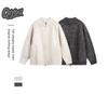 QIYOU 2025 Autumn/Winter Japanese Retro Double Zipper Unisex Loose Patchwork Cardigan Sweater