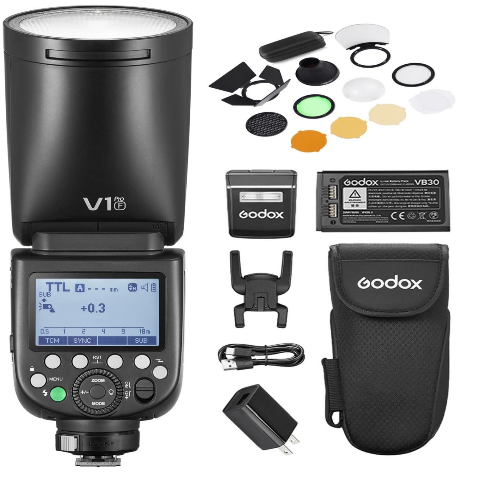 

Authorized GODOX Flash Strobe Compatible with Split 76WS TTL Set Included [GODOX Dealer] V1Pro-F Fujifilm, Sub-Flash Design, 2.4G AK-R1