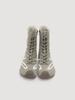 Retro Lace-Up Canvas Boots for Women Balletcore High Top Casual Shoes with Vintage Lace Details