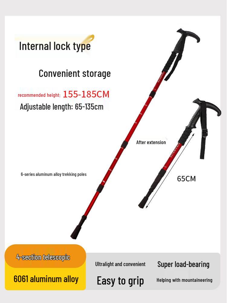 Kids' Folding Trekking Poles: Aluminum, Non-slip, Shock-Absorbing Design for Outdoor Hiking