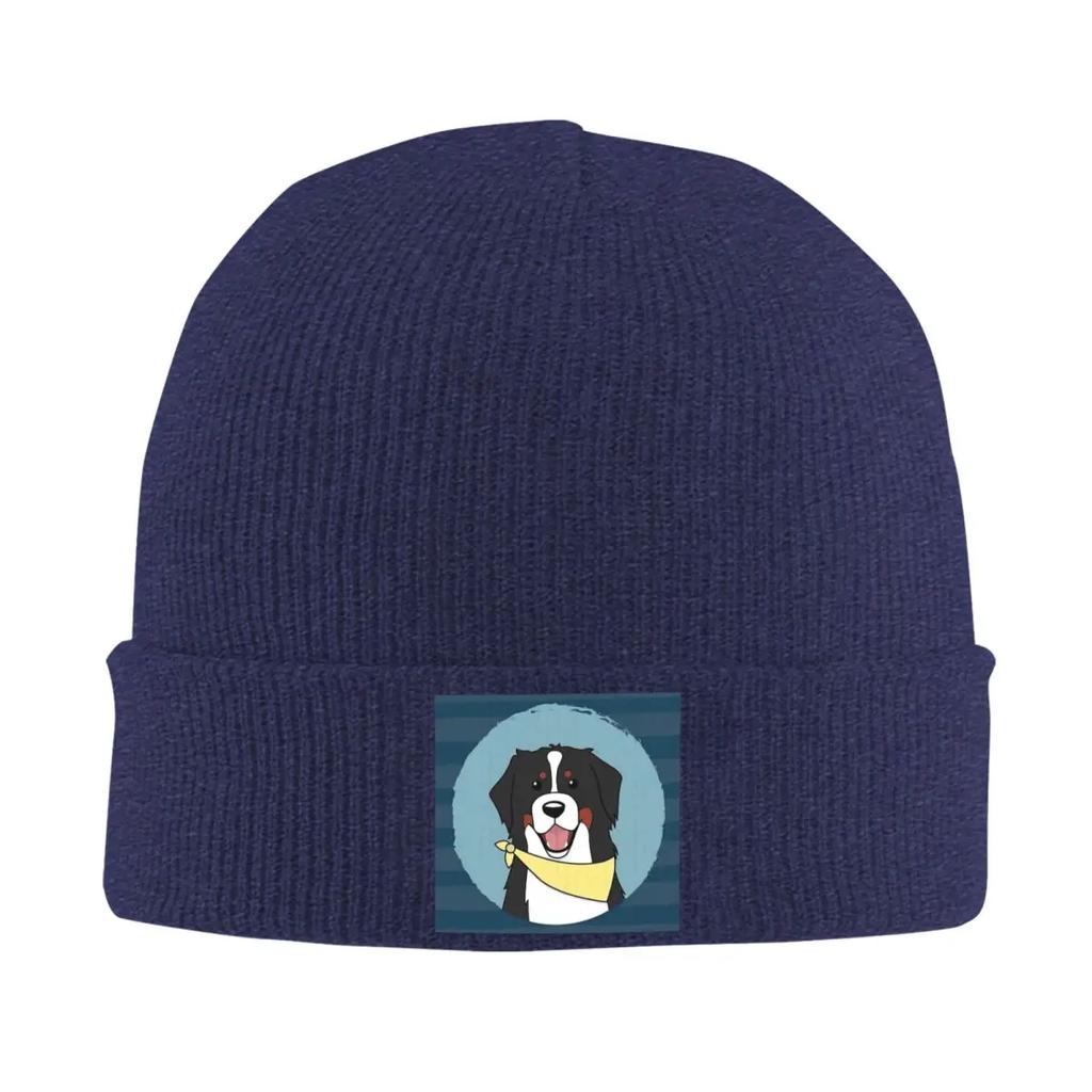 Friendly Bernese Mountain Dog Animal Warm Knitted Cap Hip Hop Bonnet Hat Autumn Winter Outdoor Beanies Hats for Unisex Womenx Adult